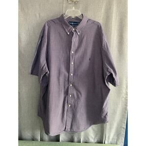 Vintage Polo Ralph Lauren Check Shirt Mens 3XLT Classic Fit Purple Button Down
